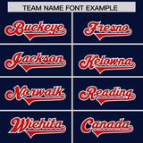 Custom Navy Red Side Stripe Pattern Authentic Football Jersey