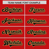 Custom Red Black Side Stripe Pattern Authentic Football Jersey
