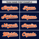 Custom Navy Orange Side Stripe Pattern Authentic Football Jersey