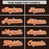 Custom Brown Orange Side Stripe Pattern Authentic Football Jersey