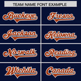 Custom Navy Texas Orange Side Stripe Pattern Authentic Football Jersey