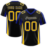 Custom Black Royal Side Stripe Pattern Authentic Football Jersey
