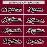 Custom Crimson Black Side Stripe Pattern Authentic Football Jersey