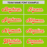 Custom Neon Green Orange Side Stripe Pattern Authentic Football Jersey