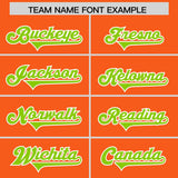Custom Orange Neon Green Side Stripe Pattern Authentic Football Jersey
