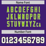 Custom Purple Neon Green Side Stripe Pattern Authentic Football Jersey