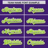 Custom Purple Neon Green Side Stripe Pattern Authentic Football Jersey
