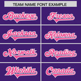Custom Purple Pink Side Stripe Pattern Authentic Football Jersey