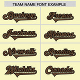 Custom Cream Light Brown Side Stripe Pattern Authentic Football Jersey