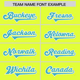 Custom Fluorescent Green Sky Blue Side Stripe Pattern Authentic Football Jersey