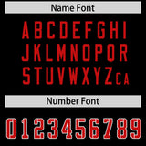 Custom Black Red Personalized Neckline Square Classic Authentic Football Jersey