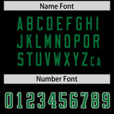 Custom Black Kelly Green Personalized Neckline Square Classic Authentic Football Jersey