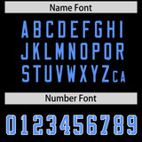 Custom Black Powder Blue Personalized Neckline Square Classic Authentic Football Jersey