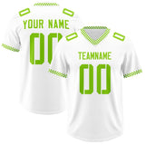 Custom White Neon Green Personalized Neckline Square Classic Authentic Football Jersey