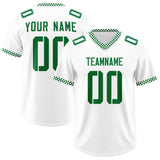 Custom White Kelly Green Personalized Neckline Square Classic Authentic Football Jersey