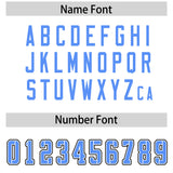 Custom White Powder Blue Personalized Neckline Square Classic Authentic Football Jersey