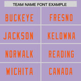 Custom Light Purple Orange Personalized Neckline Square Classic Authentic Football Jersey