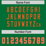 Custom Kelly Green Orange Personalized Neckline Square Classic Authentic Football Jersey