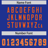 Custom Royal Orange Personalized Neckline Square Classic Authentic Football Jersey