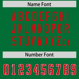 Custom Kelly Green Red Personalized Neckline Square Classic Authentic Football Jersey