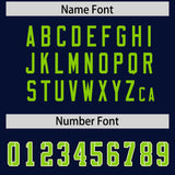 Custom Navy Neon Green Personalized Neckline Square Classic Authentic Football Jersey