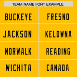 Custom Yellow Black Personalized Neckline Square Classic Authentic Football Jersey
