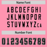 Custom Light Pink Black Personalized Neckline Square Classic Authentic Football Jersey