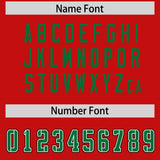 Custom Red Kelly Green Personalized Neckline Square Classic Authentic Football Jersey