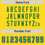 Custom Yellow Kelly Green Personalized Neckline Square Classic Authentic Football Jersey