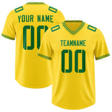 Custom Yellow Kelly Green Personalized Neckline Square Classic Authentic Football Jersey