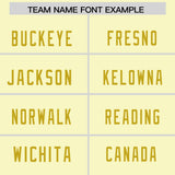 Custom Cream Old Gold Personalized Neckline Square Classic Authentic Football Jersey