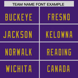 Custom Purple Old Gold Personalized Neckline Square Classic Authentic Football Jersey