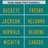 Custom Aqua Old Gold Personalized Neckline Square Classic Authentic Football Jersey