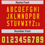 Custom Red Yellow Personalized Neckline Square Classic Authentic Football Jersey