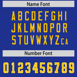 Custom Royal Yellow Personalized Neckline Square Classic Authentic Football Jersey