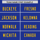Custom Royal Yellow Personalized Neckline Square Classic Authentic Football Jersey