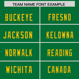 Custom Kelly Green Yellow Personalized Neckline Square Classic Authentic Football Jersey