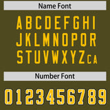 Custom Olive Yellow Personalized Neckline Square Classic Authentic Football Jersey