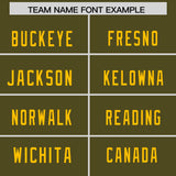 Custom Olive Yellow Personalized Neckline Square Classic Authentic Football Jersey