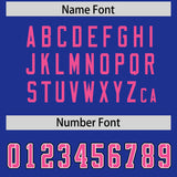 Custom Royal Pink Personalized Neckline Square Classic Authentic Football Jersey