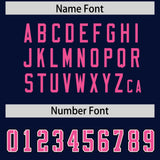 Custom Navy Pink Personalized Neckline Square Classic Authentic Football Jersey
