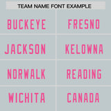 Custom Silver Pink Personalized Neckline Square Classic Authentic Football Jersey