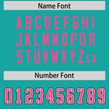 Custom Aqua Pink Personalized Neckline Square Classic Authentic Football Jersey