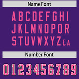 Custom Purple Pink Personalized Neckline Square Classic Authentic Football Jersey