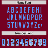 Custom Crimson Powder Blue Personalized Neckline Square Classic Authentic Football Jersey