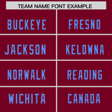 Custom Crimson Powder Blue Personalized Neckline Square Classic Authentic Football Jersey