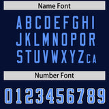 Custom Navy Powder Blue Personalized Neckline Square Classic Authentic Football Jersey