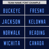 Custom Navy Powder Blue Personalized Neckline Square Classic Authentic Football Jersey