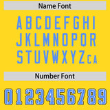 Custom Gold Powder Blue Personalized Neckline Square Classic Authentic Football Jersey