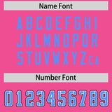 Custom Pink Powder Blue Personalized Neckline Square Classic Authentic Football Jersey